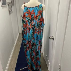 Hawaiian Pleated Maxi Dress